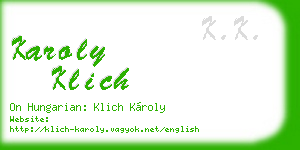 karoly klich business card